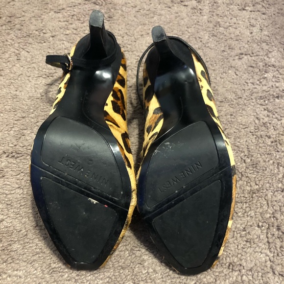 Nine West Cheetah Print Ankle Strap High Heels - Picture 5 of 5